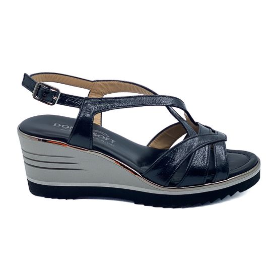 Босоножки Donna Soft черные кожаные - фото 1, DS2052 DS