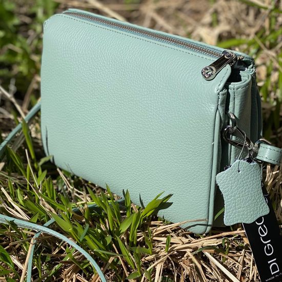 Клатч Di Gregorio бирюзовый кожаный - фото 3, 