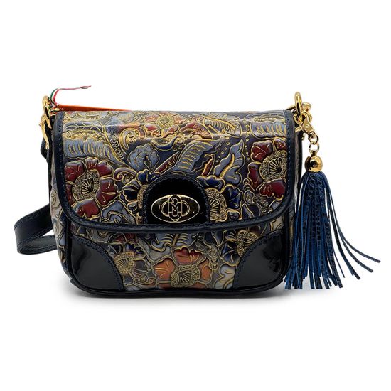 Сумка Marino Orlandi кожа мультиколор синяя - фото 1, 