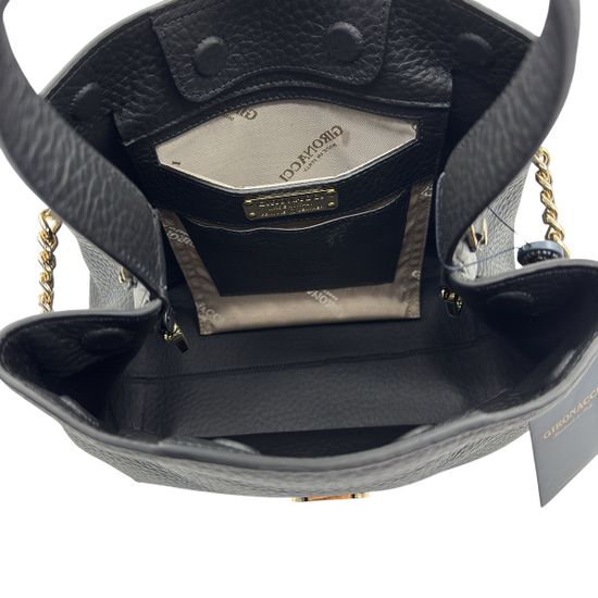 Сумка Gironacci черная кожаная - фото 5, 