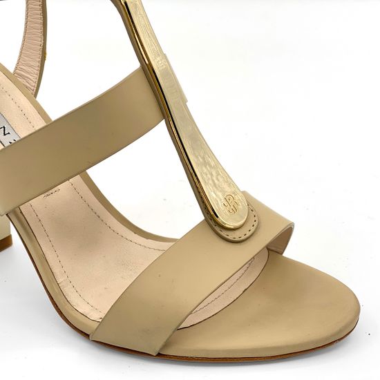 Босоножки Renzi кожаные бежевые с металлическим язычком - фото 6, 521714A RZ