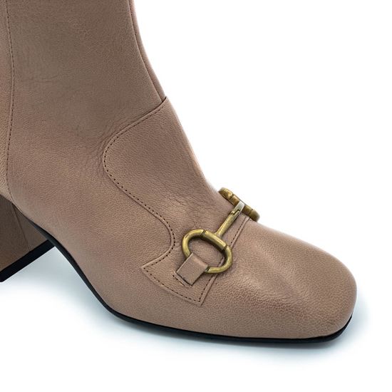 Ботильоны Jeannot бежевые кожаные демисезонные - фото 6, 84141 JN