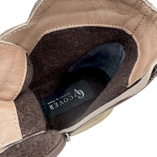 Ботинки CV COVER бежевые замшевые на байке - фото 7, 78228-1 COV