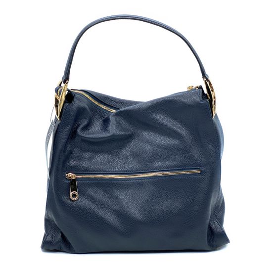 Сумка Di Gregorio синяя кожаная - фото 3, 