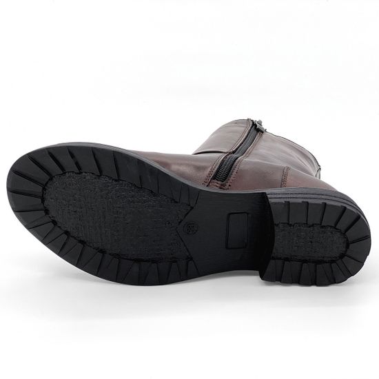 Ботинки Cover коричневые кожаные МЕХ - фото 4, 22006-2 COV