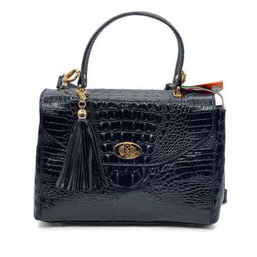 Сумка Marino Orlandi кожаная лакированная черная - фото 1, 4835 MO NERO