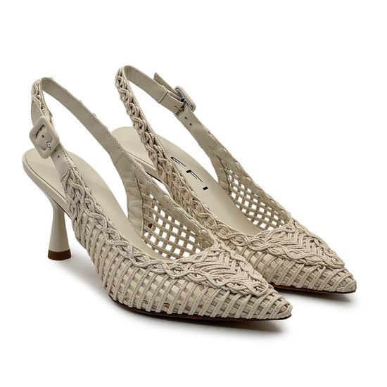 Туфли слингбэк Tiffi светло-бежевые кожаные - фото 7, G400/70G TI BEIGE