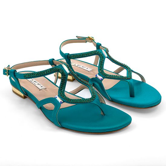 Босоножки Tiffi бирюзовые текстильные - фото 5, 