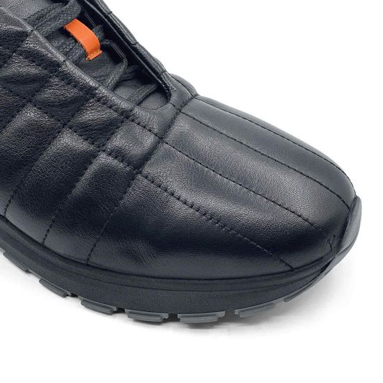 Кроссовки Lab Milano черные кожаные стеганные на меху - фото 6, 