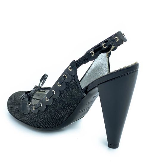 Босоножки Gerardino di Maggio черные комбинация кожи и текстиля - фото 3, 