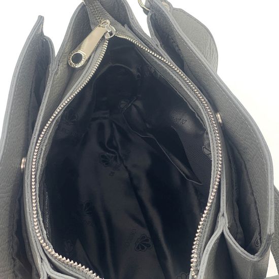 Сумка Di Gregorio серая кожаная - фото 5, 8862 DG GRIGIO