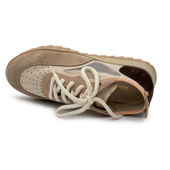 Кроссовки женские NILA NILA кожа/замша бежевые/черные - фото 5, ET210-3038A NIL BEIGE