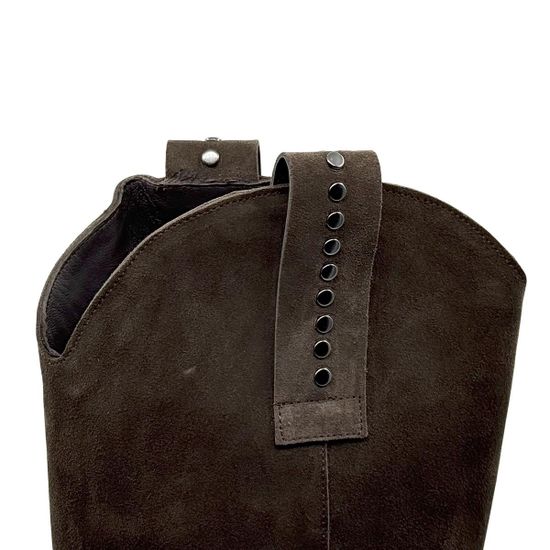 Сапоги казаки MIMMU коричневые замшевые демисезонные - фото 5, M855M2B MIM CASTAGNO