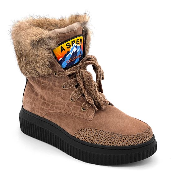 Ботинки Marzetti бежевые замшевые МЕХ - фото 2, 