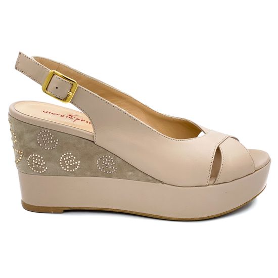 Босоножки Giorgio Piergentili бежевые кожаные - фото 1, 