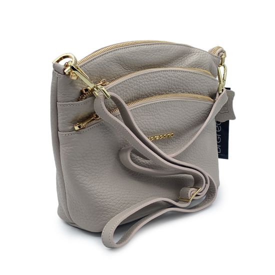 Сумка Di Gregorio бежевая кожаная - фото 2, 