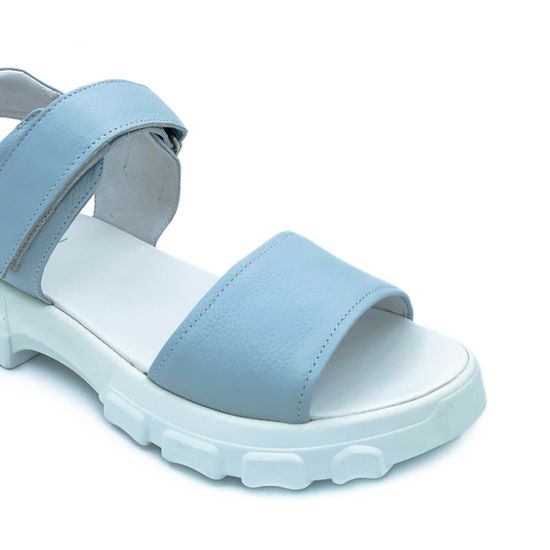 Босоножки Cover голубые кожаные - фото 6, 9051-5 COV