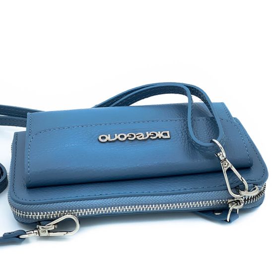 Мини-клатч Di Gregorio синий кожаный - фото 4, 