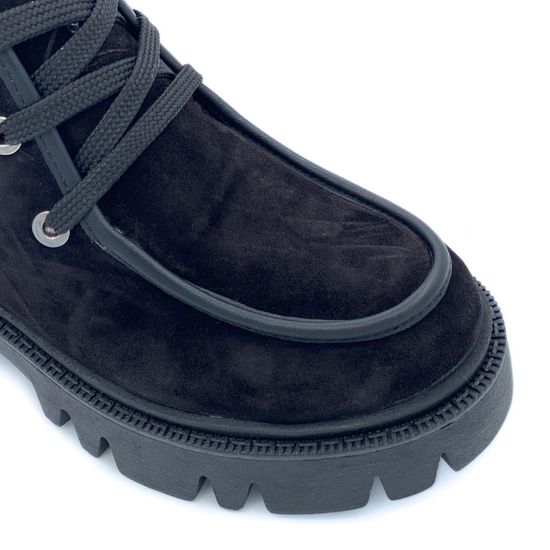 Ботинки Cover черные замшевые МЕХ - фото 6, 895-2-34 COV