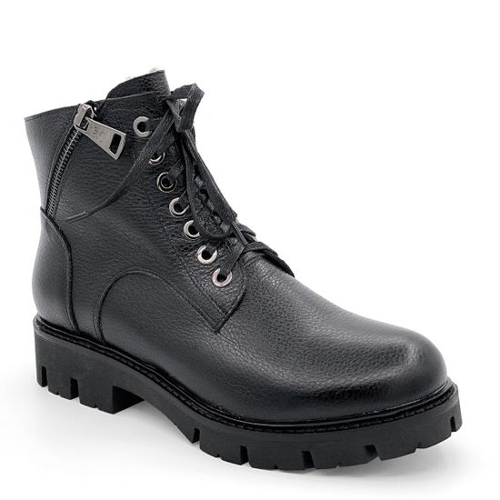 Ботинки Cover черные кожаные МЕХ - фото 2, 522106-2 COV