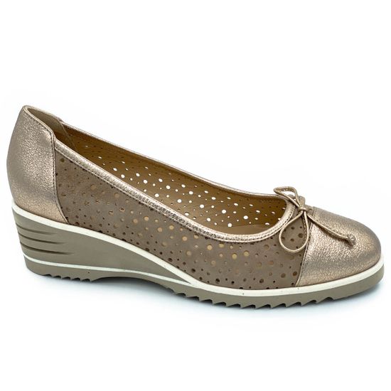 Туфли Donna Soft бежево-золотые комбинация кожи и нубука - фото 1, DS0768 DS BEIGE