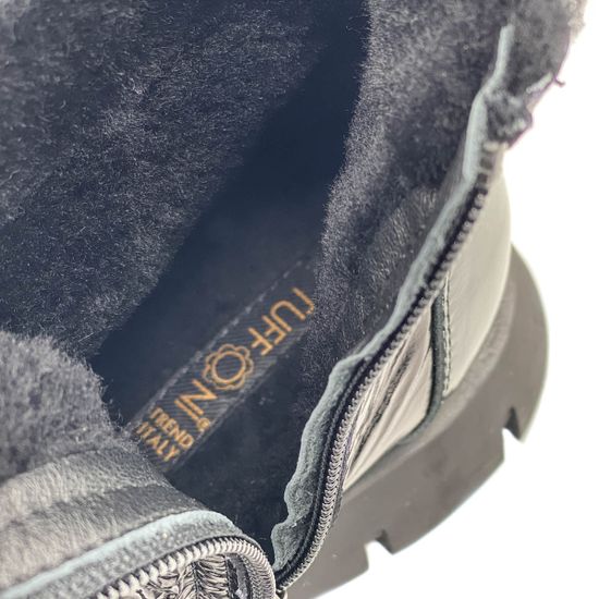 Ботинки Tuffoni черные из лакированной кожи МЕХ - фото 7, 