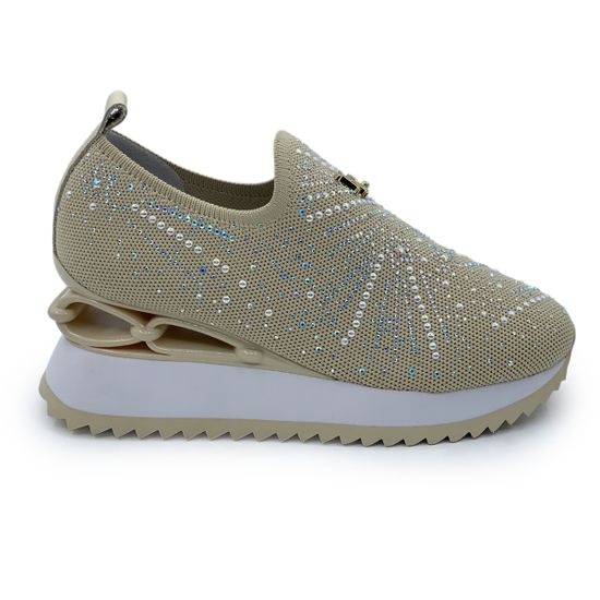 Кроссовки Ilasio Renzoni бежевые стрейч текстиль - фото 1, M217 IR BEIGE