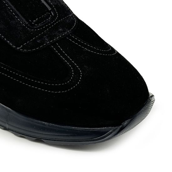 Ботинки LAB MILANO замшевые черные на шерсти - фото 6,