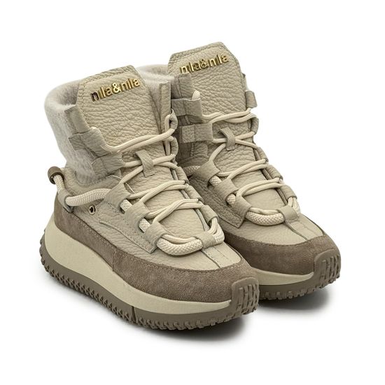 Ботинки NILA&amp;NILA бежевые кожа/замша демисезонные - фото 9, NO9020 NIL BEIGE