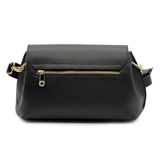 Сумка кросс-боди Di Gregorio черная кожаная - фото 3, 821 DG NERO ORO