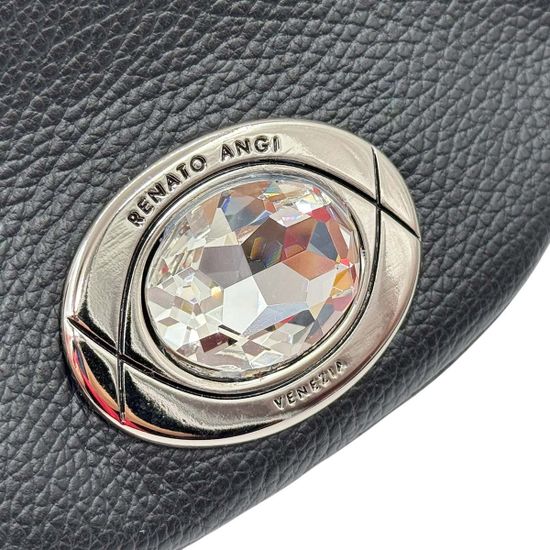 Сумка Renato Angi черная кожаная с цепью и ремнем - фото 4, 3353801 RA NERO