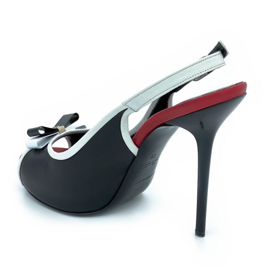 Босоножки Gerardino di Maggio черно-белые кожаные - фото 3, 