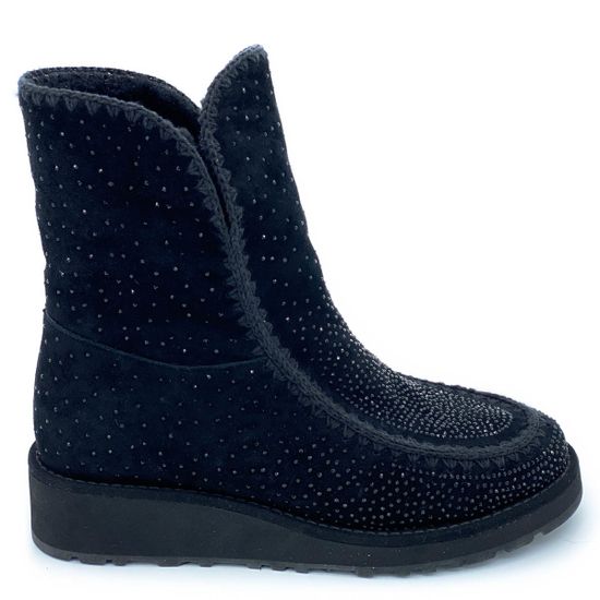 Ботинки Gianni Renzi черные замшевые МЕХ - фото 1, 