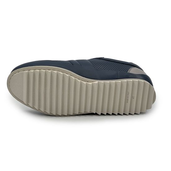 Кроссовки GIAMPIERONICOLA синие кожаные перфорированные - фото 4, 45508 GPN BLU