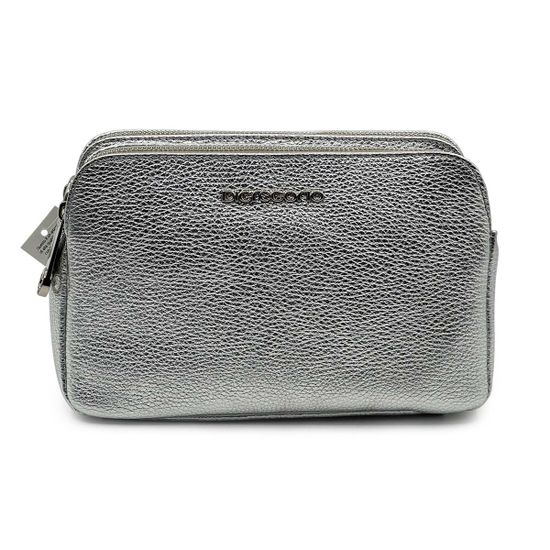 Сумка Di Gregorio серебристая кожаная - фото 1, 8798 DG ARGENTO