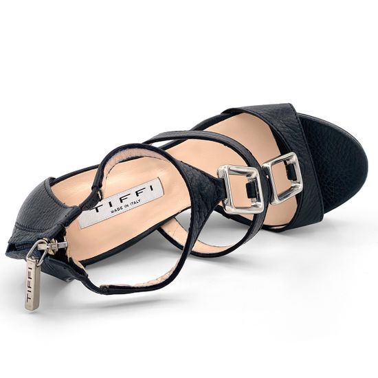 Босоножки Tiffi черные кожаные - фото 5, 