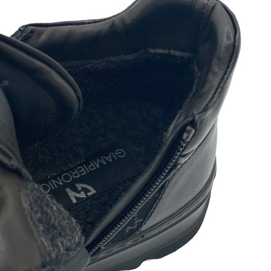 Ботинки Giampieronicola черные кожа/текстиль на шерсти - фото 7, 