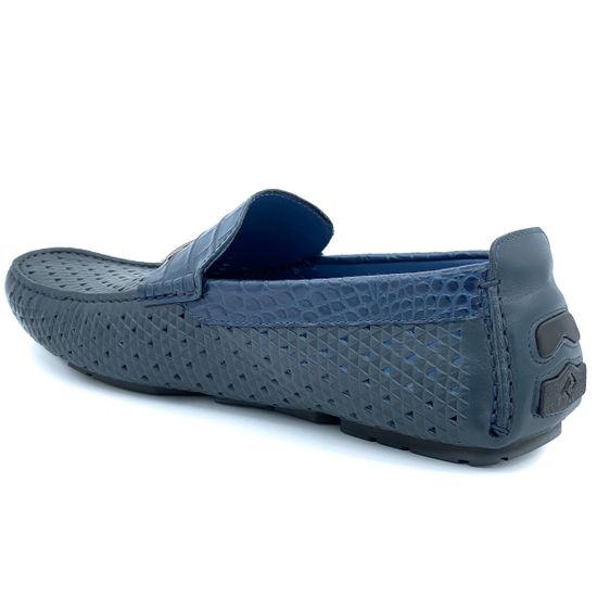 Мокасины Luca Guerrini синие кожаные - фото 3, 