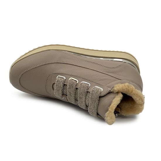 Ботинки KELTON бежевые кожаные на меху - фото 5, AI0124M KEL BEIGE