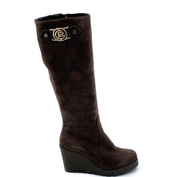 Сапоги Giorgio Piergentili коричневые замшевые МЕХ - фото 1, 374 GP