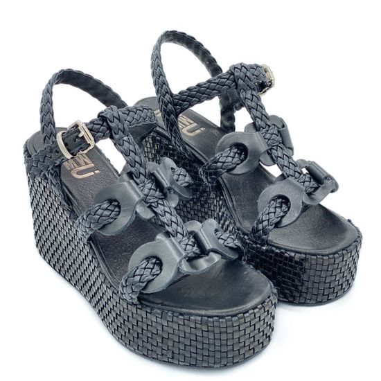 Босоножки Mimmu черные кожаные - фото 6, FGODIVA-3 MIM