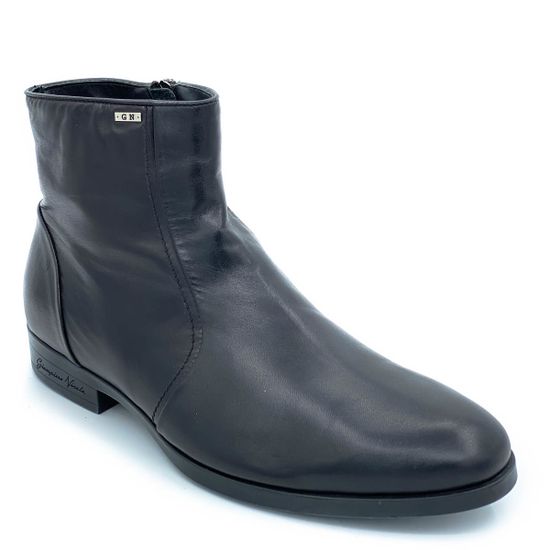 Ботинки Giampieronicola черные кожаные МЕХ - фото 2, 