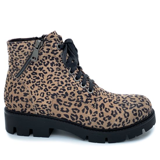 Ботинки Cover черно-рыжие замшевые МЕХ принт леопард - фото 1, 