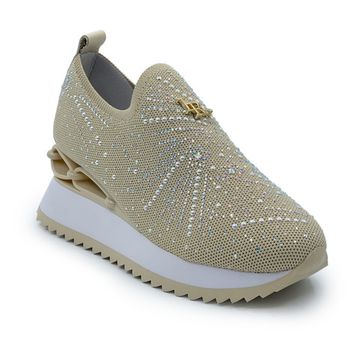 Кроссовки Ilasio Renzoni бежевые стрейч текстиль - фото 2, M217 IR BEIGE