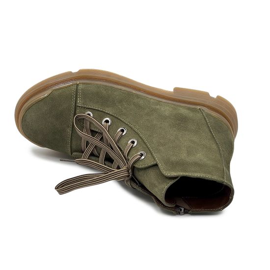 Ботинки CV COVER зеленые замшевые на байке - фото 5, 78223-1 COV