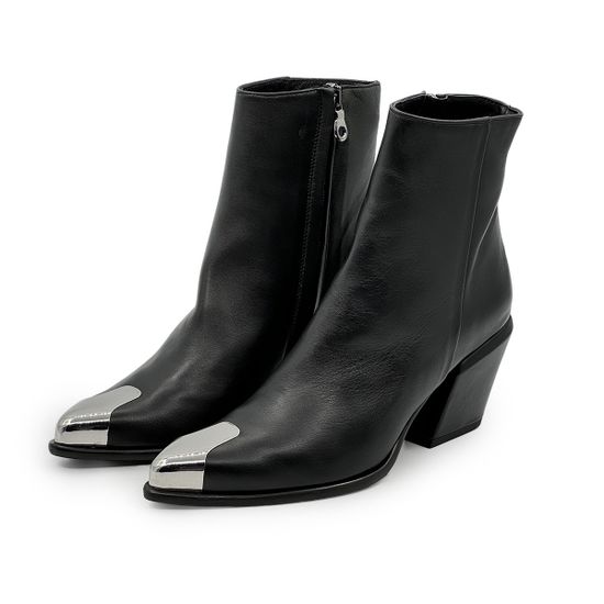 Ботильоны казаки NILA&amp;NILA черные кожаные демисезонные - фото 8, CM702 NIL NERO