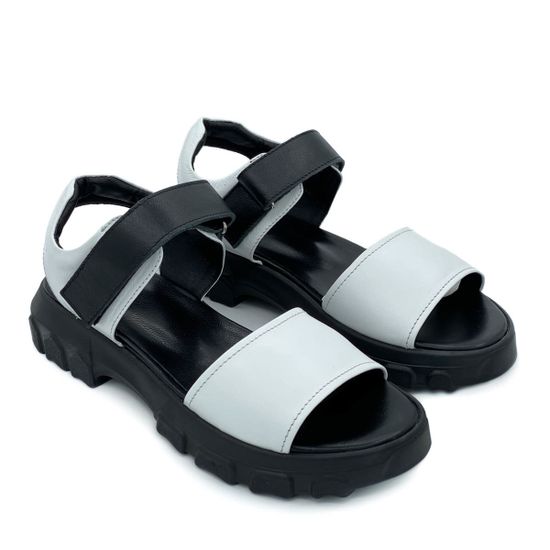 Босоножки Cover черно-белые кожаные - фото 7, 9051-1 COV