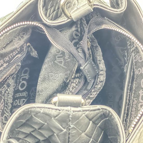 Сумка Renato Angi черная кожаная плетеная - фото 5, 