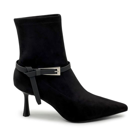 Ботильоны TUFFONI черные текстиль/кожа стрейч демисезонные - фото 1, 1425014TVL TUF NERO