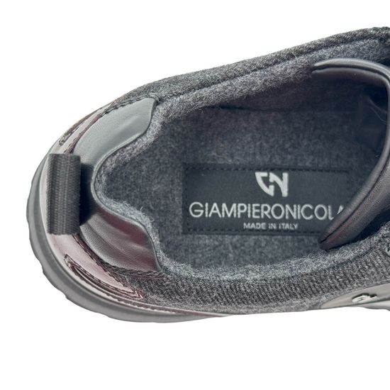 Кроссовки GIAMPIERONICOLA черные/бордовые кожа/текстиль на байке - фото 7, M393204 GPN NERO/BORDO